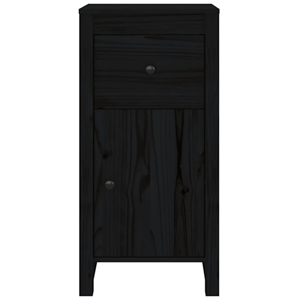 vidaXL Skänk svart 40x35x80 cm massiv furu Svart