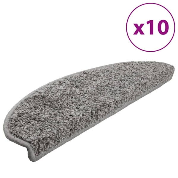 vidaXL Trappstegsmattor 10 st 65x21x4 cm grå Grå