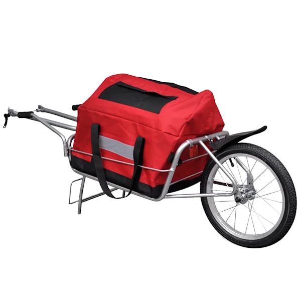 vidaXL Cykelvagn enhjuling inkl. väska Röd