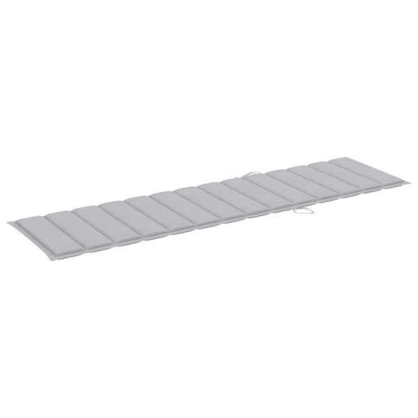 vidaXL Solsäng 2 st med bord och dyna massiv teak grå