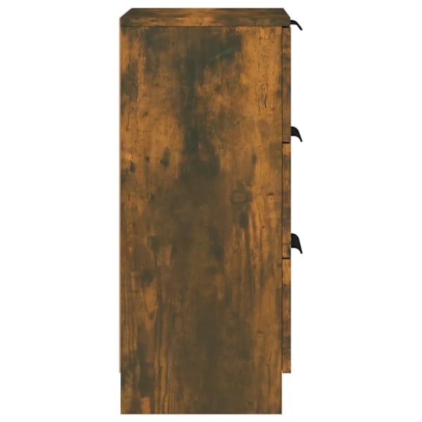 vidaXL Skänkar 2 st rökfärgad ek 30x30x70 cm konstruerat trä Brun
