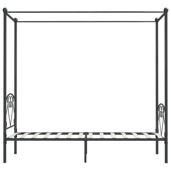 vidaXL Himmelsäng grå metall 100x200 cm grå