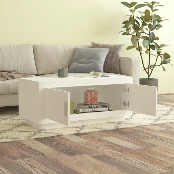 vidaXL Soffbord vit 102x50x45 cm konstruerat trä Vit