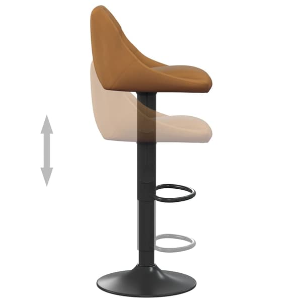 vidaXL Barstolar 2 st brun sammet Brun