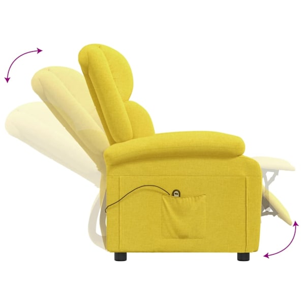 vidaXL Elektrisk Reclinerfåtölj gul tyg Gul
