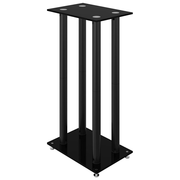 vidaXL Stativ för högtalare 2 st härdat glas 4-pelarmodell svart Svart