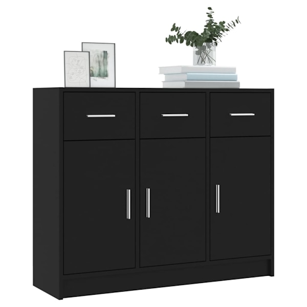 vidaXL Skänk svart 91x28x75 cm konstruerat trä Svart