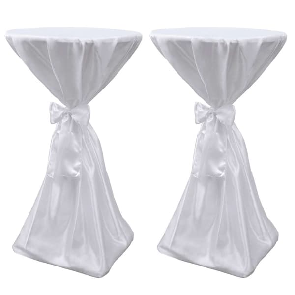 vidaXL Vit bordsduk med rosett 60 cm 2-pack Vit
