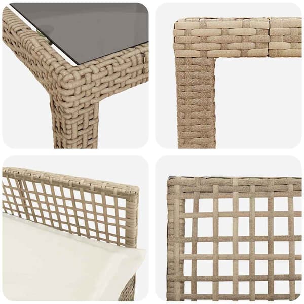 vidaXL Trädgårdsmöbelset 9 st Beige konstrotting Beige