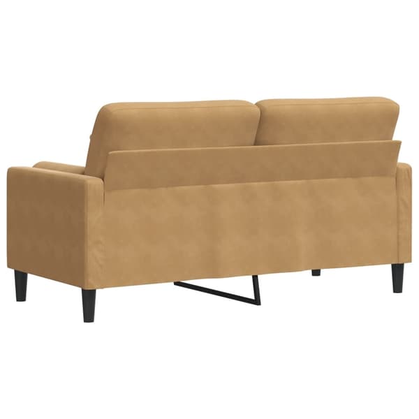 vidaXL 2-sitssoffa med prydnadskuddar brun 140 cm sammet Brun