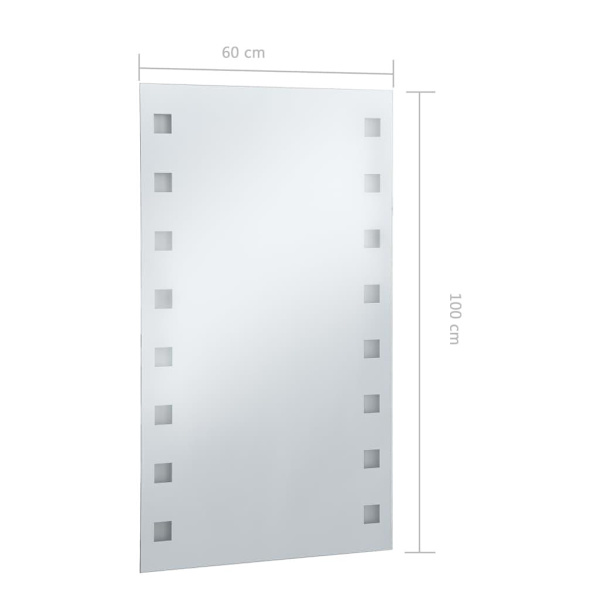 vidaXL Badrumsspegel LED 60x100 cm Silver