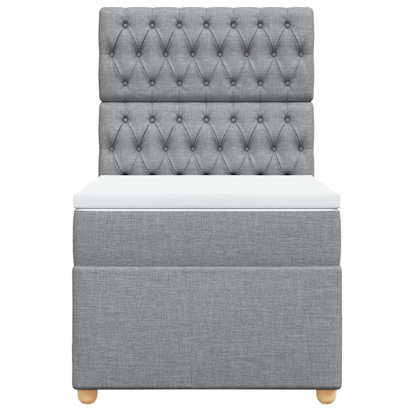 vidaXL Ramsäng med madrass ljusgrå 80x200 cm tyg Grå