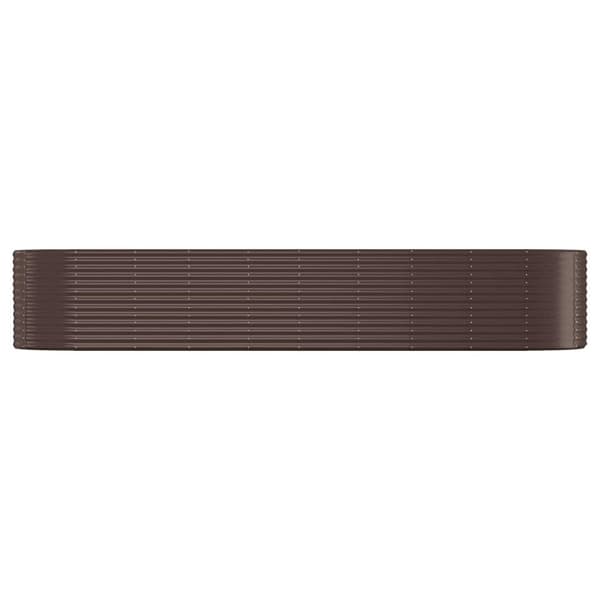 vidaXL Odlingslåda pulverlackerat stål 396x100x68 cm brun Brun