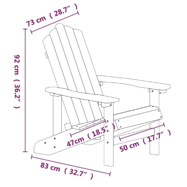 vidaXL Adirondackstol HDPE brun Brun