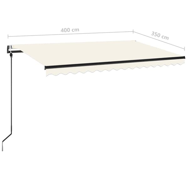 vidaXL Automatisk markis med vindsensor & LED 400x350 cm gräddvit Creme