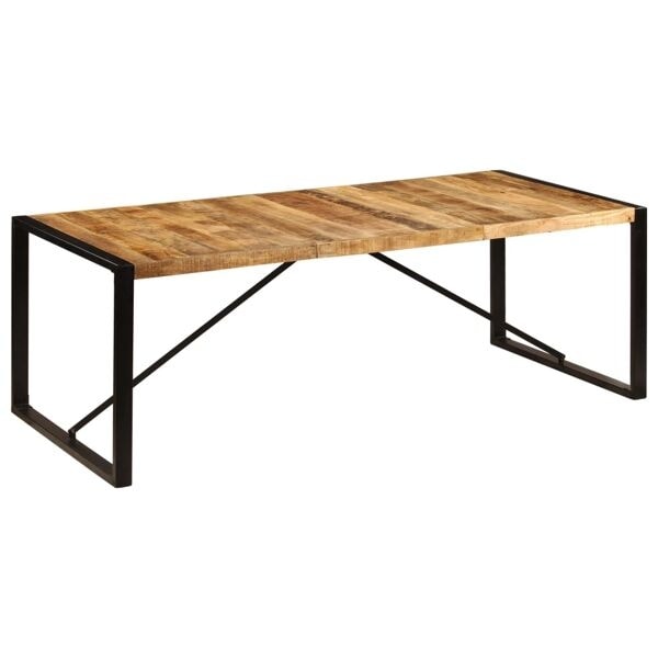 vidaXL Matbord 220x100x75 cm massivt mangoträ Brun
