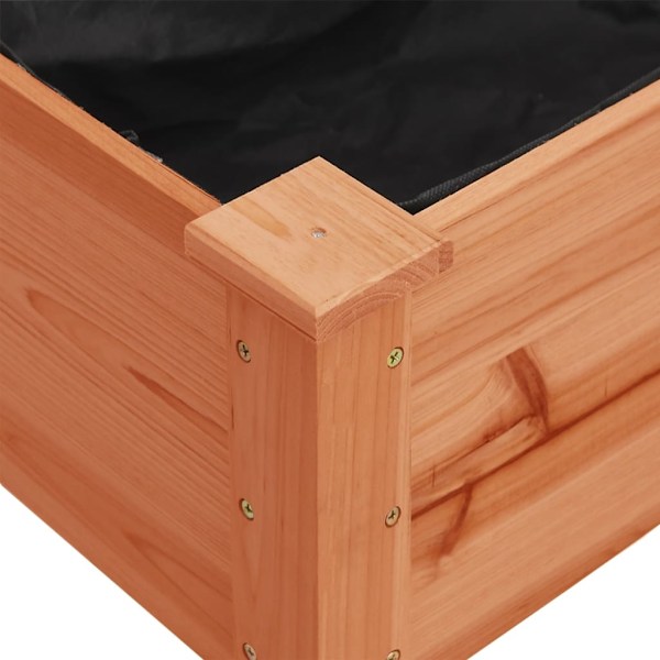 vidaXL Odlingslåda på hjul med foder brun 118x59x80 cm massivt granträ Brun