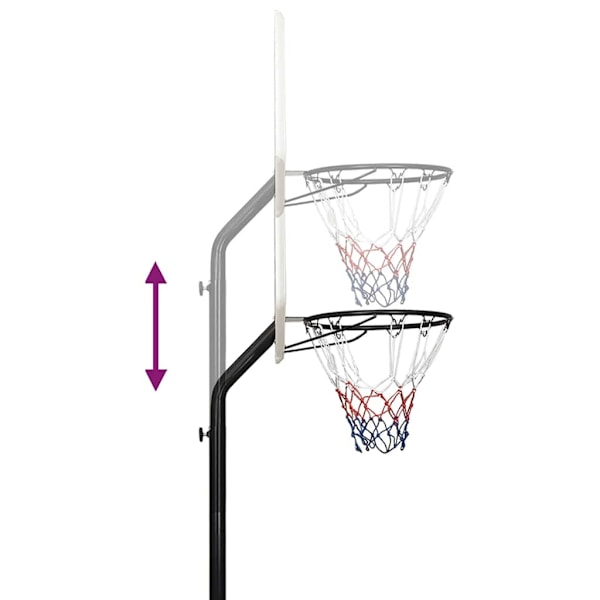 vidaXL Basketkorg med stativ vit 237-307 cm polyeten Vit