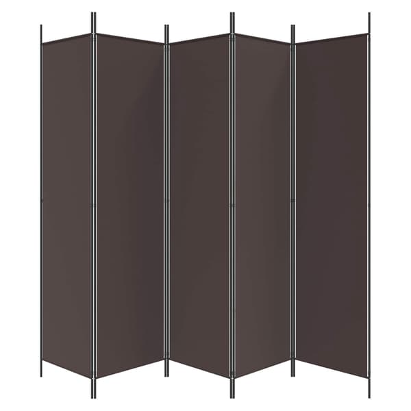 vidaXL Rumsavdelare 5 paneler brun 250x200 cm tyg Brun