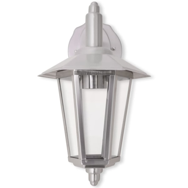 vidaXL Downlight utomhusvägglykta rostfritt stål Silver
