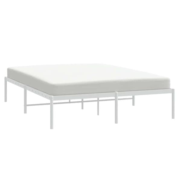 vidaXL Sängram metall vit 150x200 cm Vit