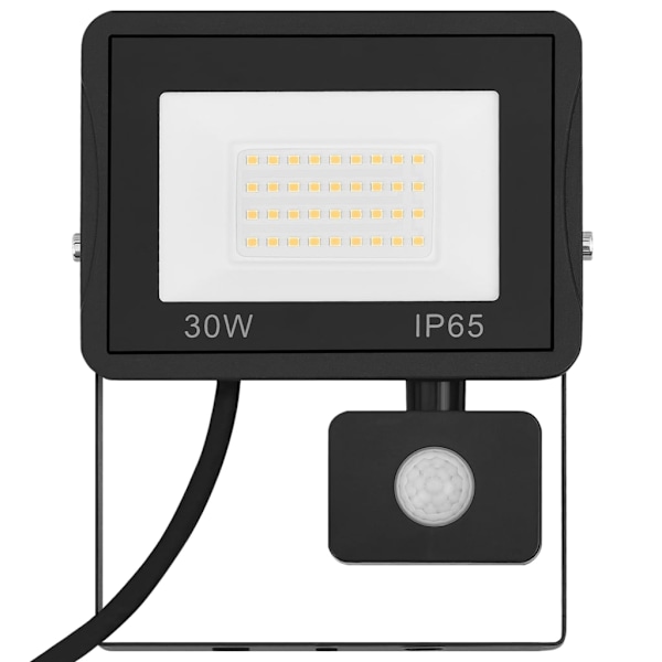 vidaXL Strålkastare med sensor 30 W LED kallvit Svart