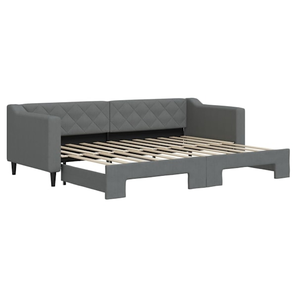 vidaXL Dagbädd utdragbar mörkgrå 80x200 cm tyg Grå