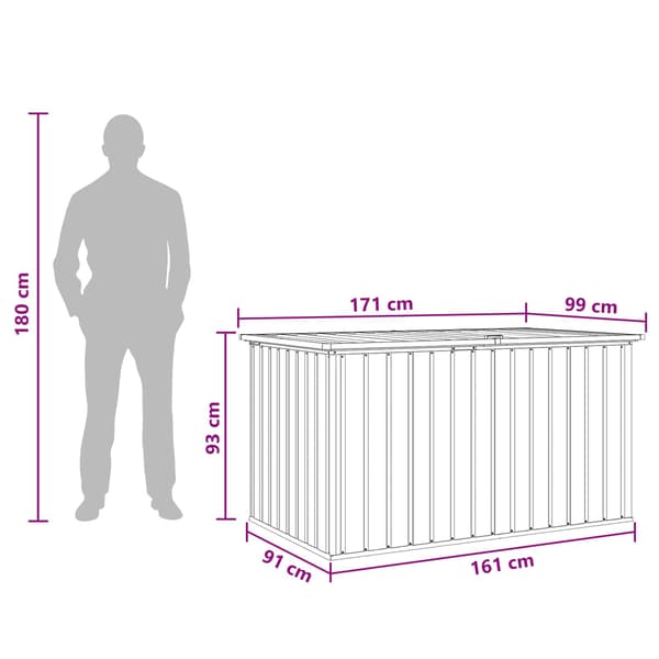 vidaXL Dynbox grå 171x99x93 cm grå