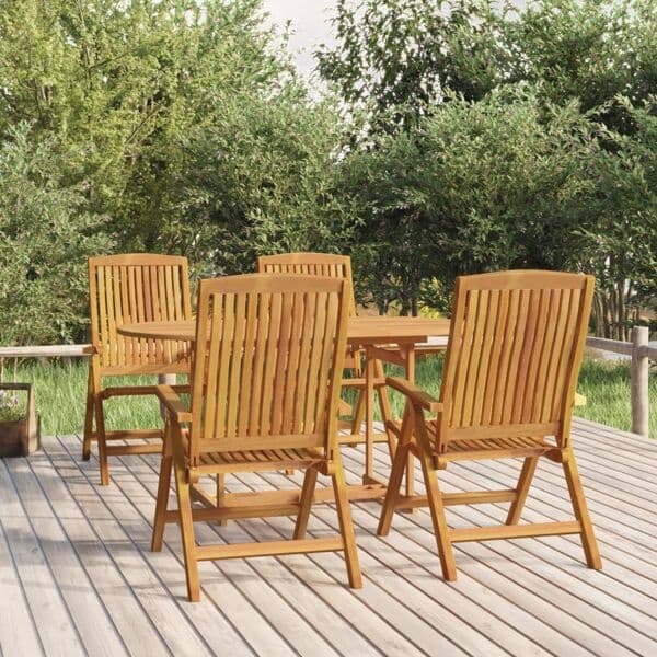 vidaXL Fällbara fåtöljer 4 st massivt trä i teak Brun