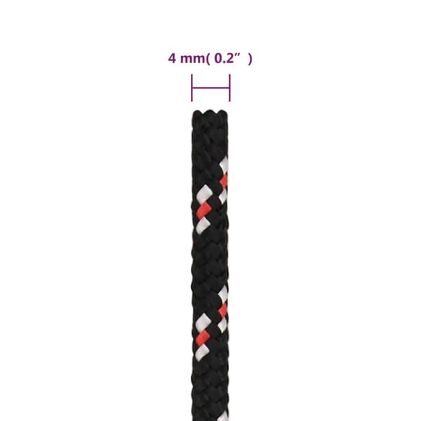 vidaXL Båtlina svart 4 mm 100 m polypropen