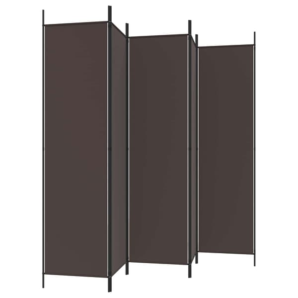 vidaXL Rumsavdelare 6 paneler brun 300x200 cm tyg Brun