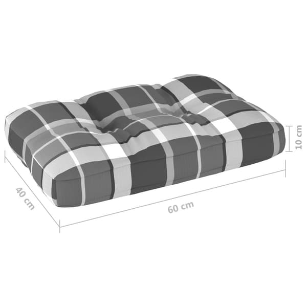 vidaXL Palldyna grårutig 60x40x12 cm tyg multifärg