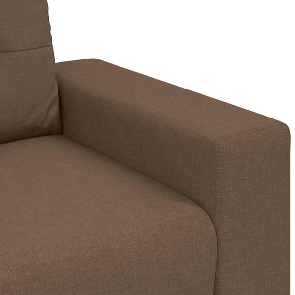 vidaXL Soffa 3 st Brun Linnenblandad tyg Brun