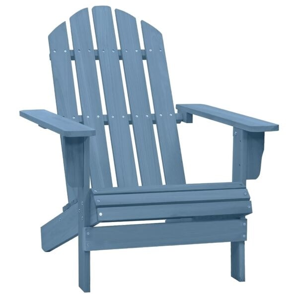 vidaXL Adirondackstol massivt granträ blå Blå