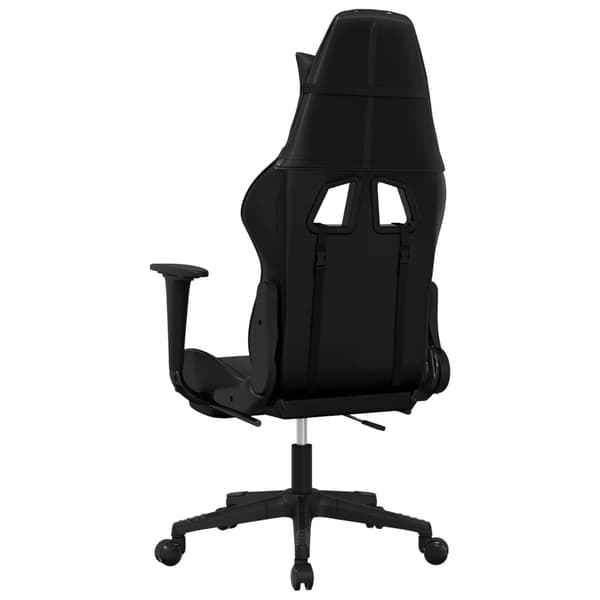 vidaXL Gamingstol med fotstöd svart konstläder art