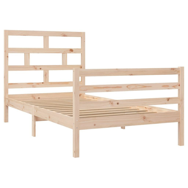 vidaXL Sängram massiv furu 100x200 cm enkelsäng Brun