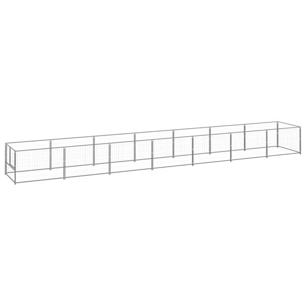 vidaXL Hundgård silver 7 m² stål Silver