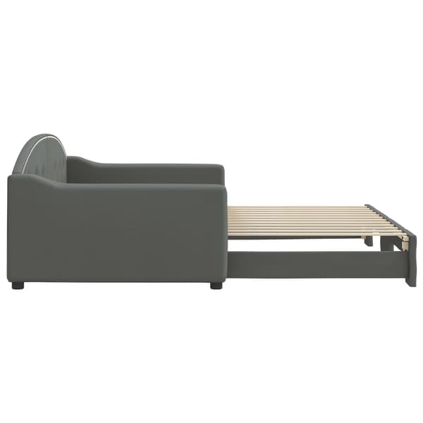 vidaXL Dagbädd utdragbar mörkgrå 100x200 cm tyg Grå
