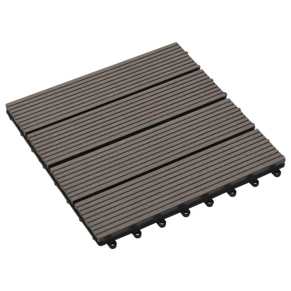 vidaXL Trall 22 st 30x30 cm 2 kvm WPC mörkbrun Brun