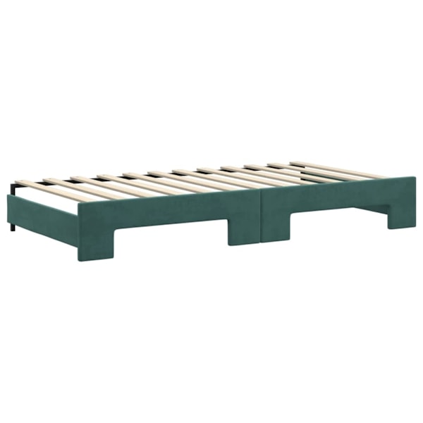 vidaXL Dagbädd utdragbar mörkgrön 100x200 cm sammet Grön