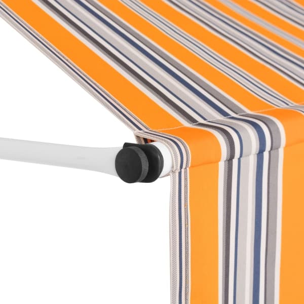 vidaXL Markis manuellt infällbar 100 cm gula och blå ränder multifärg