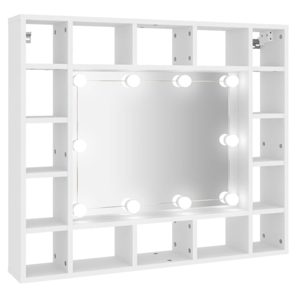 vidaXL Spegelskåp med LED vit 91x15x76,5 cm Vit