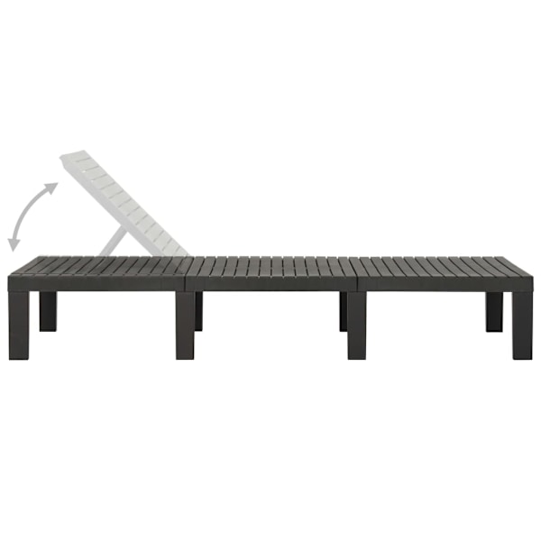 vidaXL Solsäng plast anatracit Antracit
