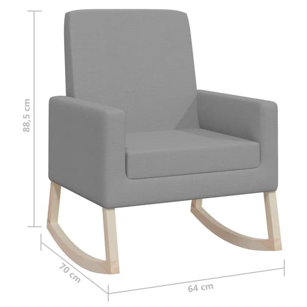 vidaXL Gungstol ljusgrå tyg grå
