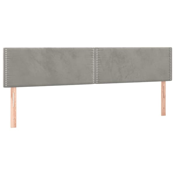 vidaXL Ramsäng med madrass & LED ljusgrå 120x190 cm sammet Grå
