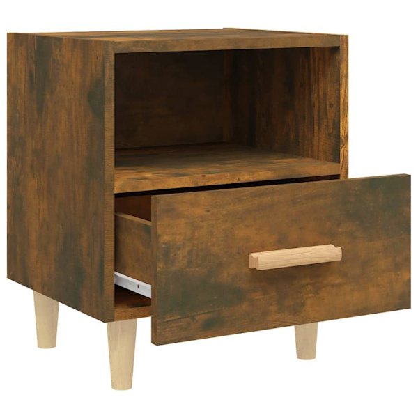vidaXL Sängbord 2 st Rökfärgad ek 40x35x47 cm Brun