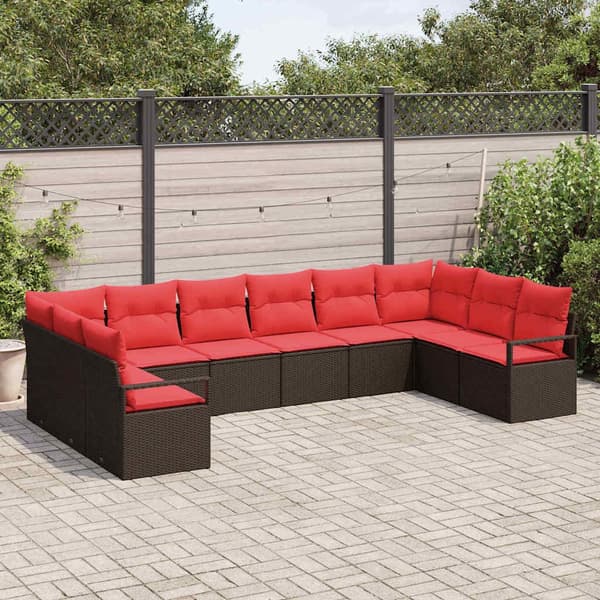 vidaXL Soffset 10 st Brun konstrotting Brun