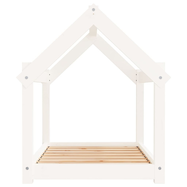 vidaXL Hundbädd vit 81x60x70 cm massiv furu Vit
