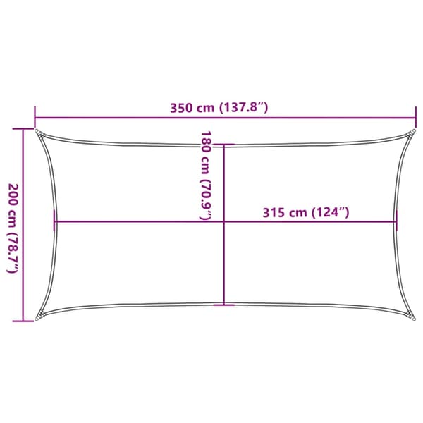 vidaXL Solsegel 160 g/m² rektangulär ljusgrön 2x3,5 m HDPE Grön