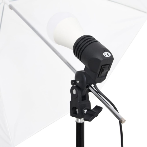 vidaXL Fotostudio med lampor, bakgrund och reflexskärm Svart